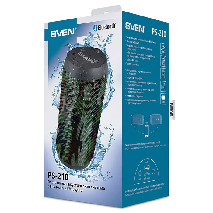 Портативная колонка SVEN PS-210, Камуфляж