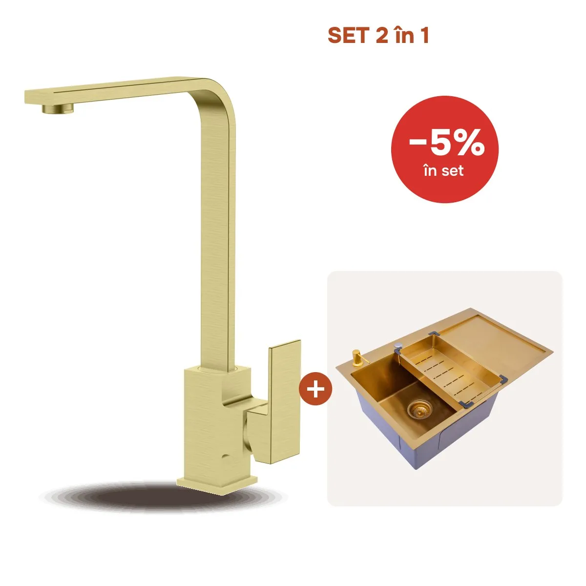 Chiuveta SanDonna HD7850 Auriu + Baterie Sandonna NERA Auriu
