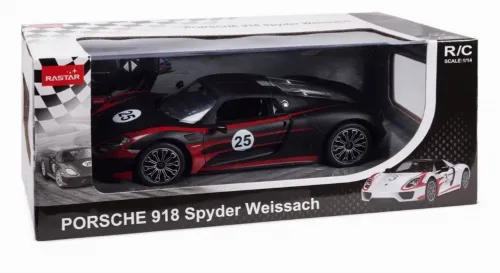 Jucărie cu telecomandă Rastar PORSCHE 918 Spyder Performance, 1:14, Negru (70770)