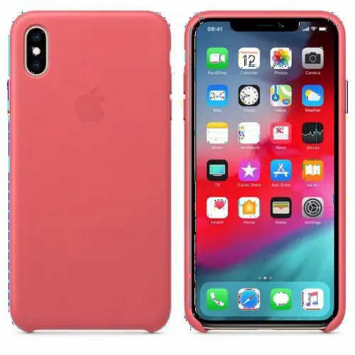 Original iPhone XS Max Leather Case, Pink