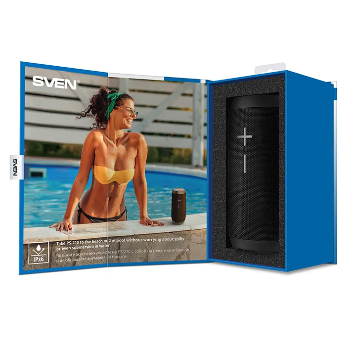 Портативная колонка SVEN PS-210, Чёрный