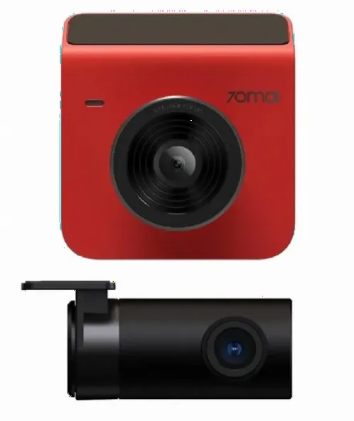 Комплект видеорегистраторов передней и задней панели автомобиля 70mai Dash Cam A400, 2560 x 1440, Красный