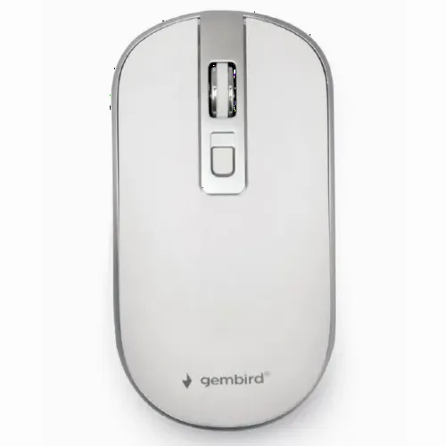Wireless Mouse Gembird MUSW-4B-06-WS, 800-1600 dpi, 4 buttons, Ambidextrous, 1xAA, White/Silver