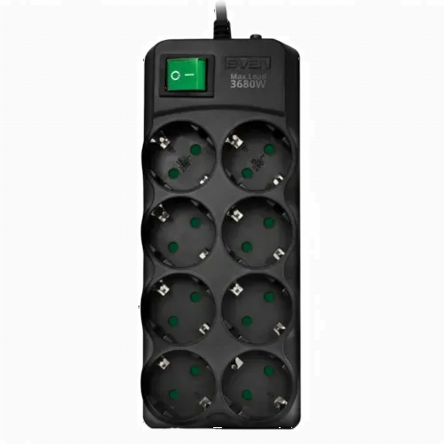Prelungitor electric SVEN SV-021603, 8 Prize, 1,8m, Negru