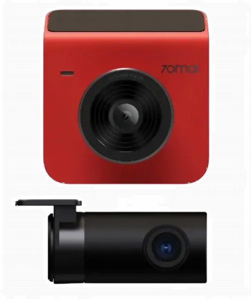 Комплект видеорегистраторов передней и задней панели автомобиля 70mai Dash Cam A400, 2560 x 1440, Красный
