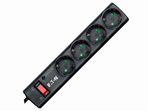 Сетевой фильтр Eaton PS4D, 4 Розеток, 1м, Чёрный