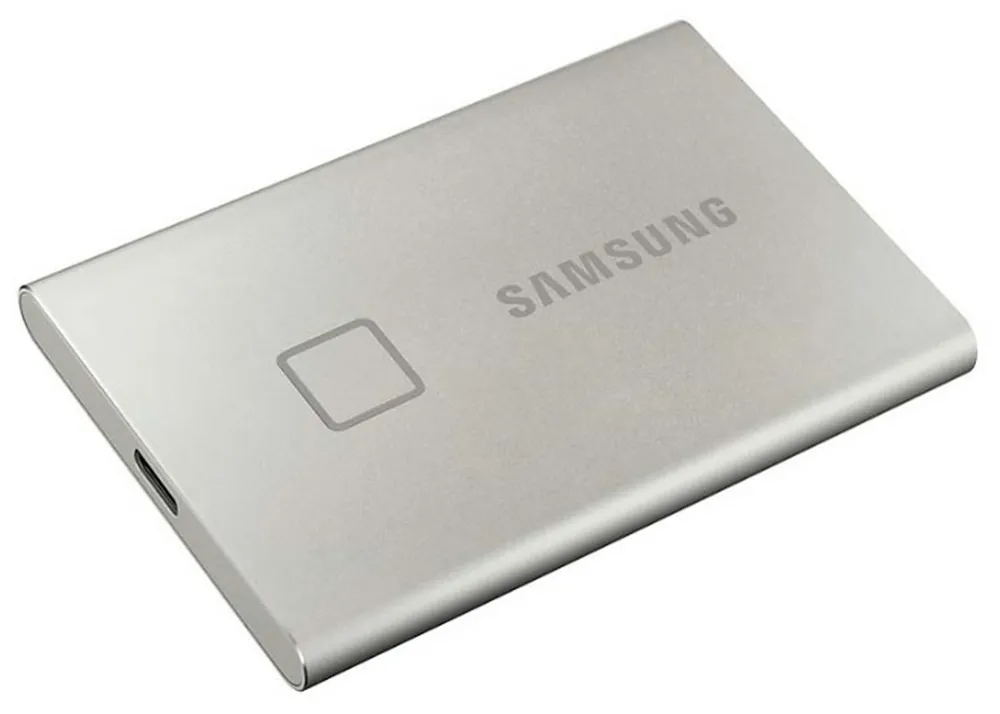 Внешний портативный SSD накопитель Samsung Portable SSD T7 Touch,  2 TB, Серебристый (MU-PC2T0S/WW)