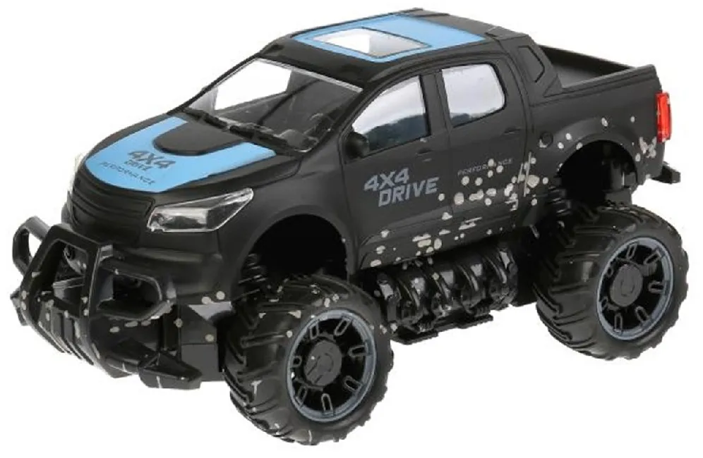 Jucărie cu telecomandă Crazon 4CH Off-Road Car, 1:18, Negru/Albastru (17MUD21B)