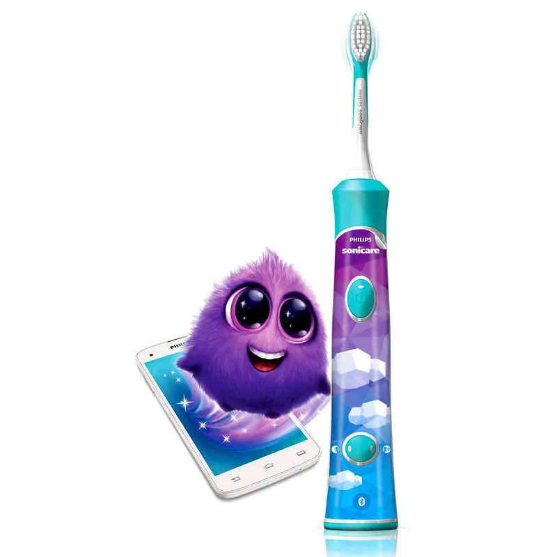 Periuța de dinți electrică sonică PHILIPS Sonicare For Kids HX6322/04, Turcoaz