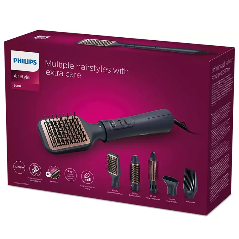 Фен-щётка Philips BHA530/00, 1000Вт, Чёрный