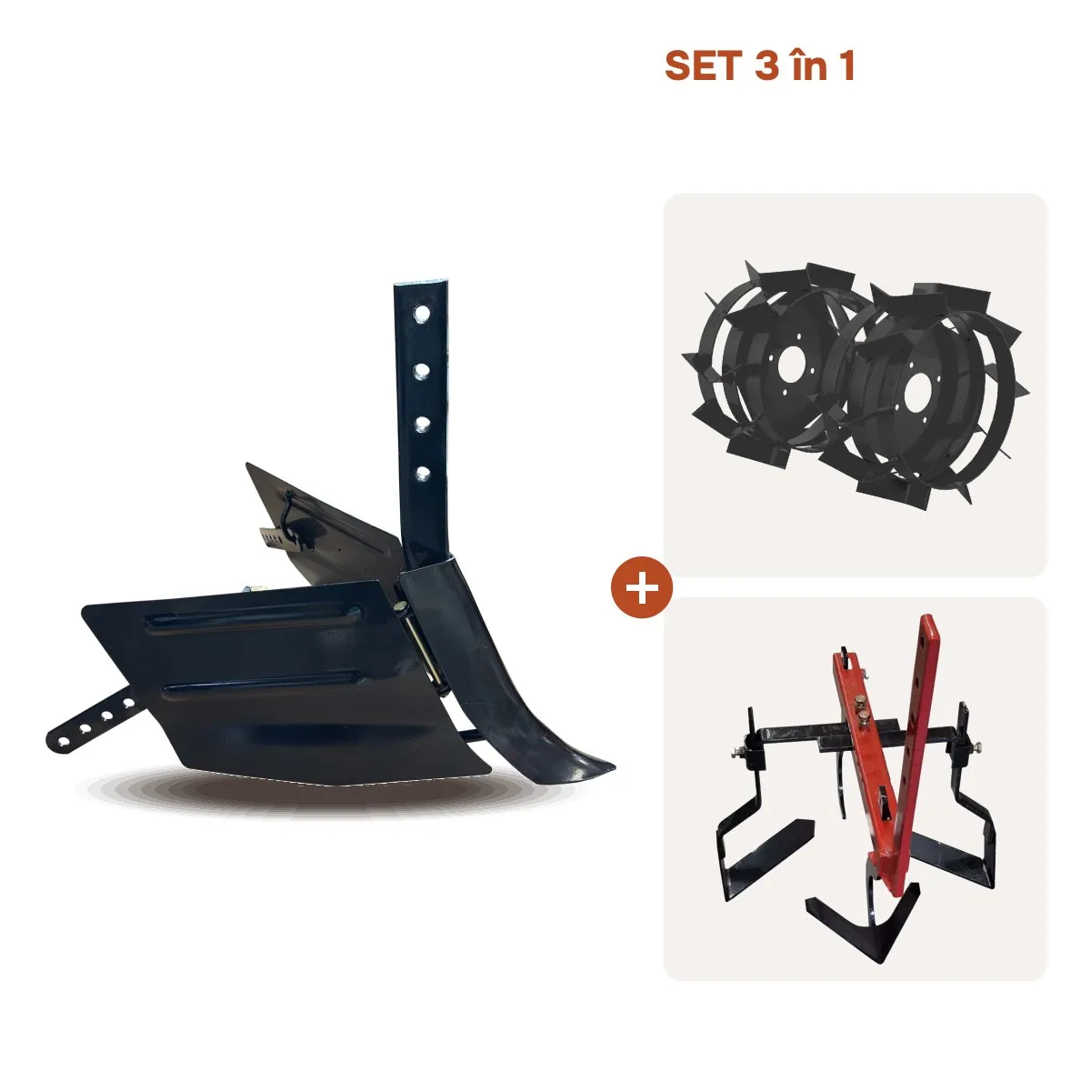 SET Plug reglabil+ roti metal motocultor + cultivator