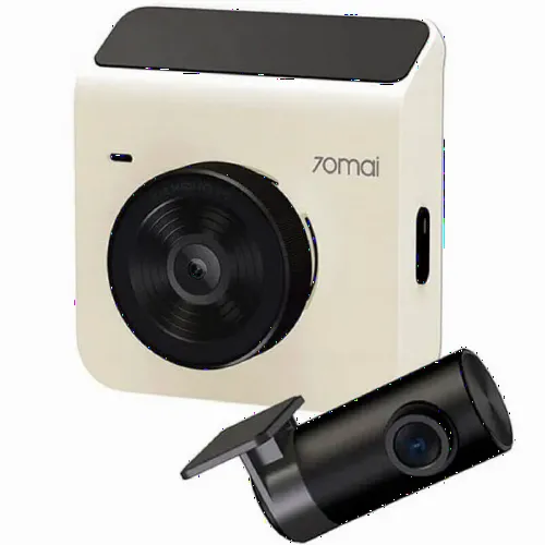 Комплект видеорегистраторов передней и задней панели автомобиля 70mai Dash Cam A400, 2560 x 1440, Бежевый