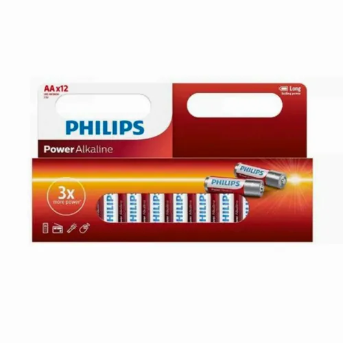 Baterie Philips LR6, 1.5V, AAx12Buc/ alcaline