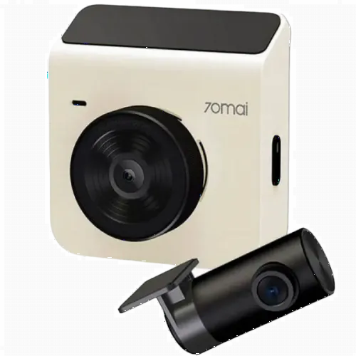 Комплект видеорегистраторов передней и задней панели автомобиля 70mai Dash Cam A400, 2560 x 1440, Бежевый