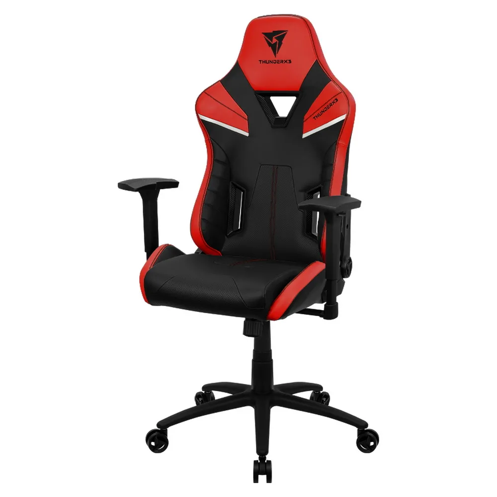 Scaun Gaming ThunderX3 TC5, PU Piele, Negru/Rosu