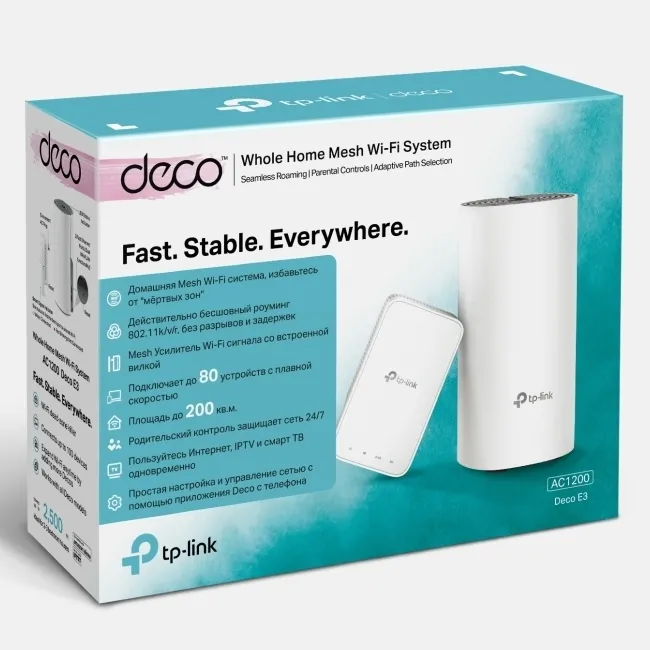 Sistem Wi-Fi Mesh TP-LINK Deco E3 (2-pack), Alb