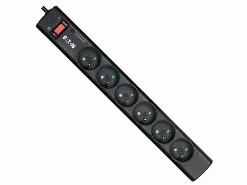 Prelungitor electric Eaton PS6D, 6 Prize, 1m, Negru