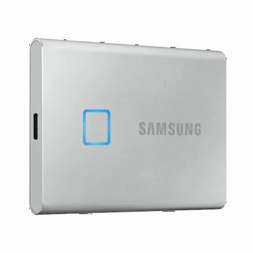 SSD portabil extern Samsung Portable SSD T7 Touch, 500 GB, Argintiu (MU-PC500S/WW)