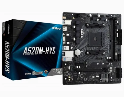 Материнская плата ASRock A520M-HVS, AM4, AMD A520, Micro-ATX