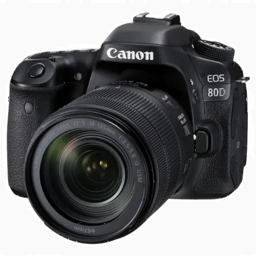 Aparat foto DSLR Canon EOS 80D + EF-S 18-135 IS, Negru