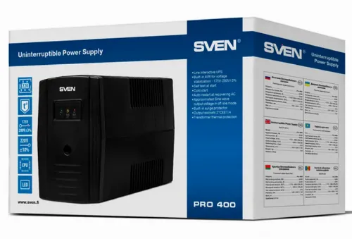 Источник бесперебойного питания SVEN Pro  400, Линейно-интерактивный, 400VA, Башня
