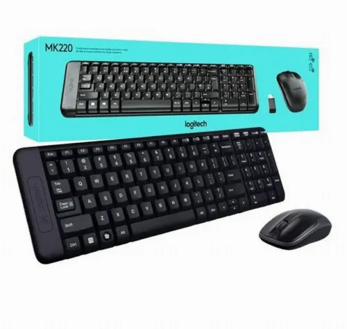 Set Tastatură + Mouse Logitech MK220, Fără fir, Negru