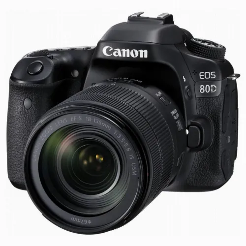 Aparat foto DSLR Canon EOS 80D + EF-S 18-135 IS, Negru