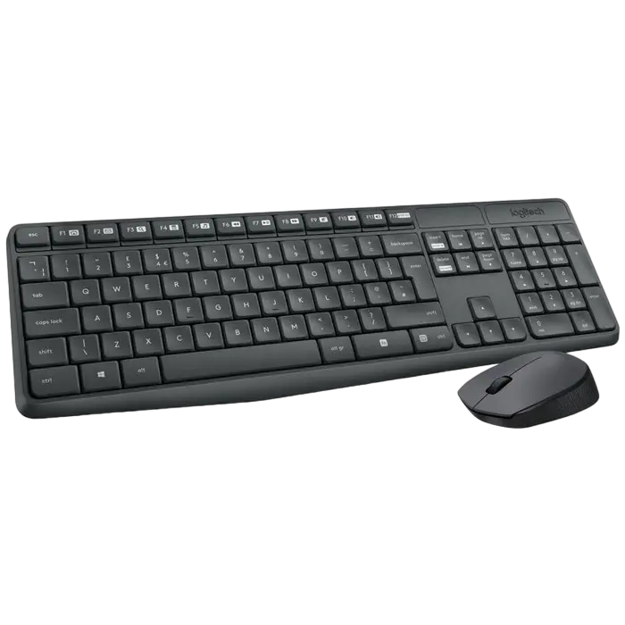 Клавиатура и мышь Logitech MK235, Беспроводное, Grey