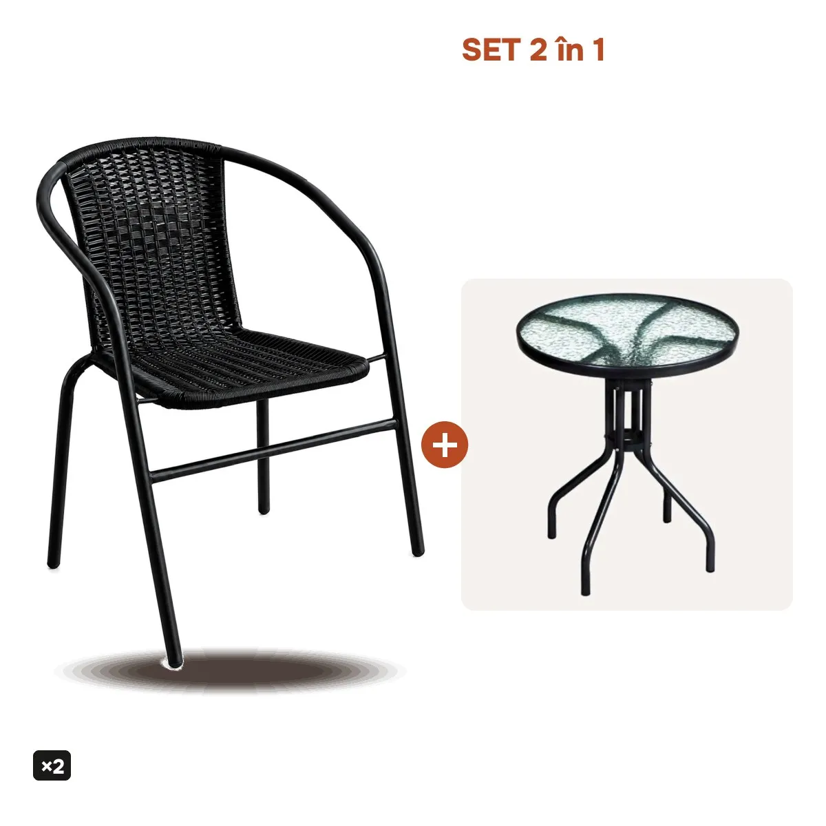 Set mobilier de gradina WALTZ BISTRO (negru)