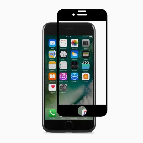 Sticlă de protecție QUMO IonGlass - iPhone 8/7/SE 2020, Negru