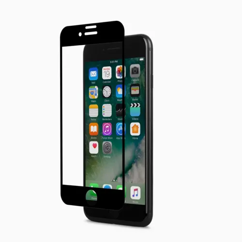 Sticlă de protecție QUMO IonGlass - iPhone 8/7/SE 2020, Negru