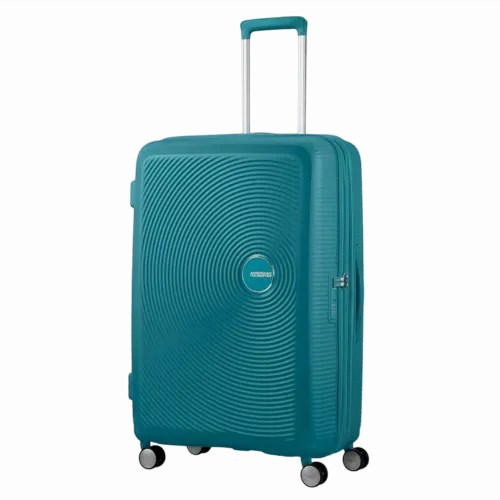 Valiza American Turister SOUNDBOX pe 4 roti 77/28 TSA EXP jad verde