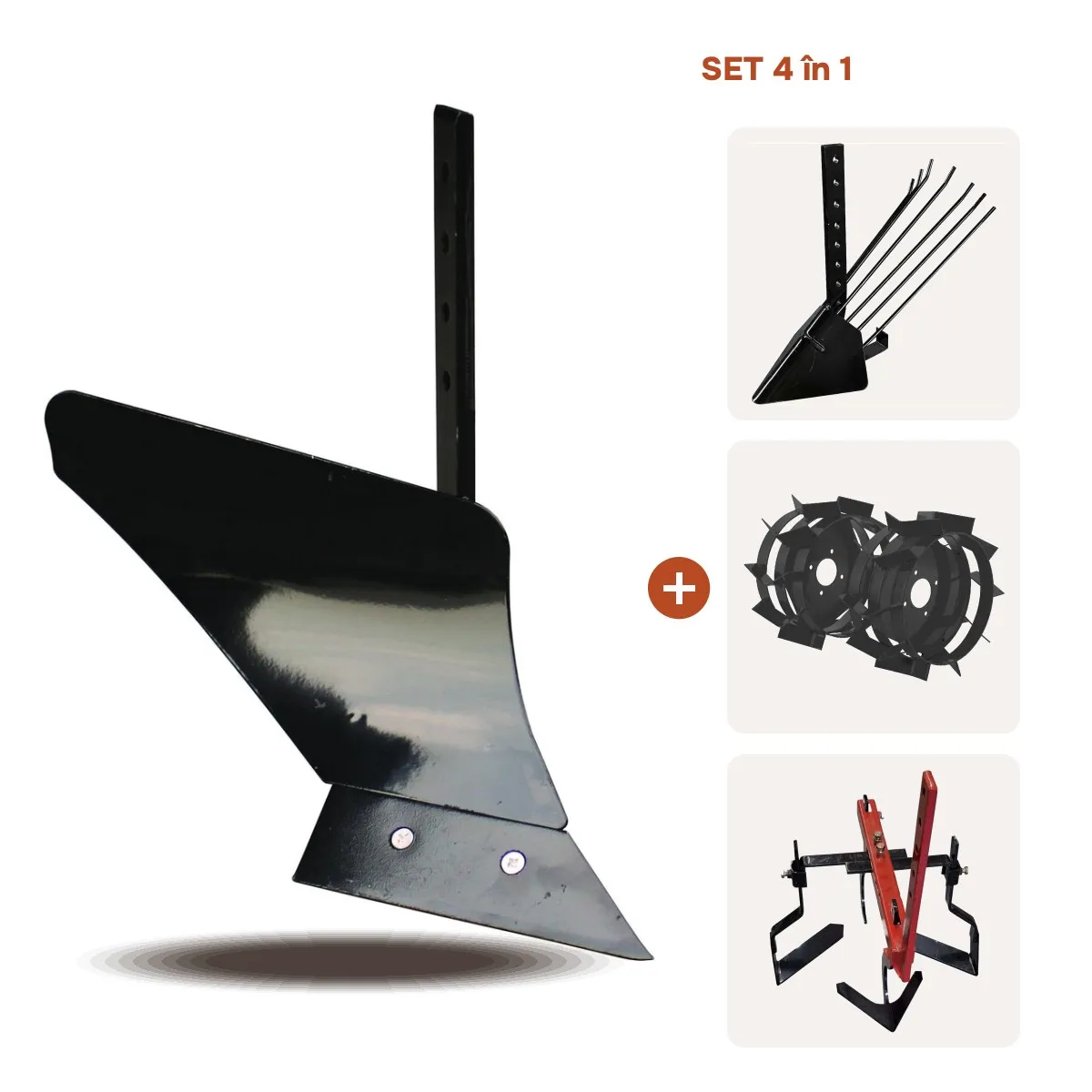SET Plug arat + plug cartofi+ roti metal motocultor + cultivator