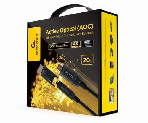 Видеокабель Cablexpert CCBP-HDMID-AOC-20M, HDMI D (M) - HDMI A (M), 20 м, Чёрный