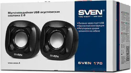 Компьютерные колонки 2.0 SVEN "170", Чёрный