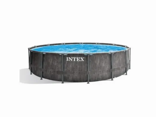 Piscină cu cadru metalic Intex GreyWood Premium, 16805L, Gri, 26742