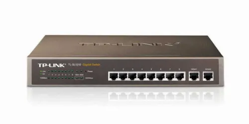 Switch de rețea TP-LINK TL-SL1210, 8x 10/100 Mbps, 2x 10/100/1000 Mbps