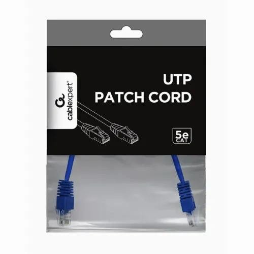 Patch cord Cablexpert PP12-0.25M, CAT5e UTP, 0,25m, Albastru