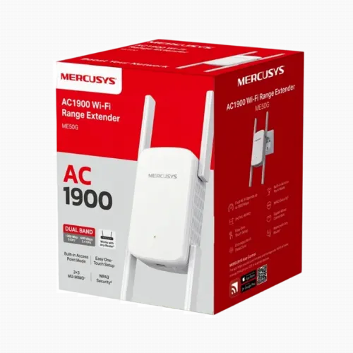 Усилитель Wi‑Fi сигнала MERCUSYS ME50G, 600 Мбит/c, 1300 Мбит/c, Белый