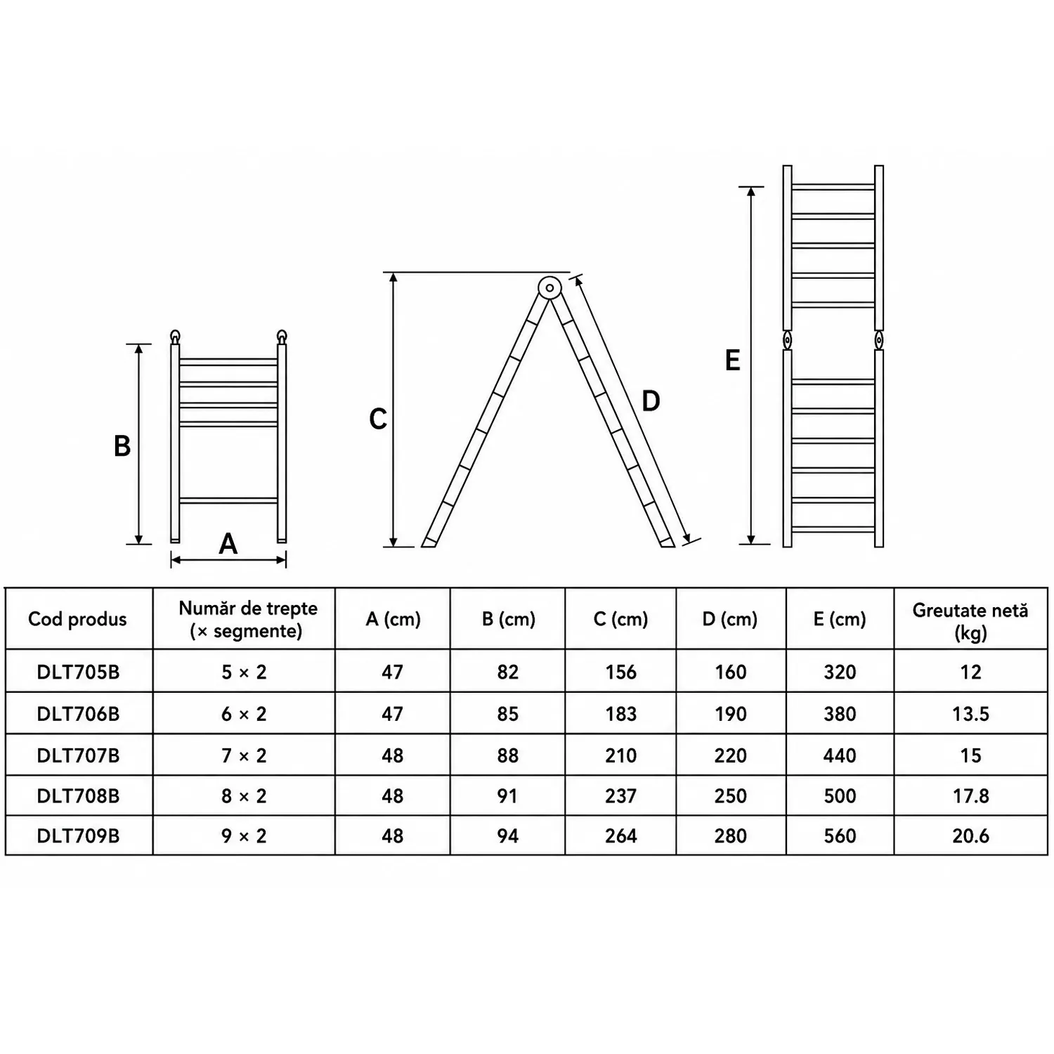 Лестница двойная телескопическая TECHNOWORKER 6x2