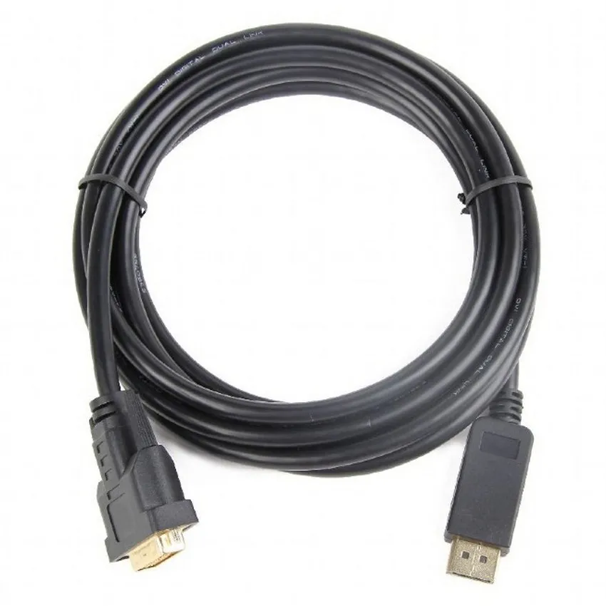 Видео кабель Cablexpert CC-DPM-DVIM-3M, DisplayPort (M) - DVI-D (M), 3м, Чёрный