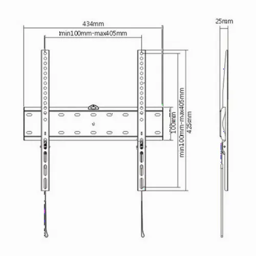 Suport fixat pe perete Gembird WM-55F-02, Negru