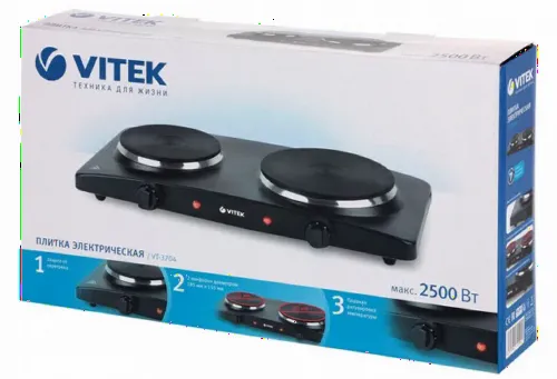 Электическая настольная плита VITEK VT-3704, Чёрный