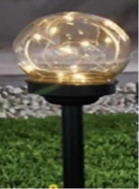 Lampa de gradina cu panou solar (forma rotunda)