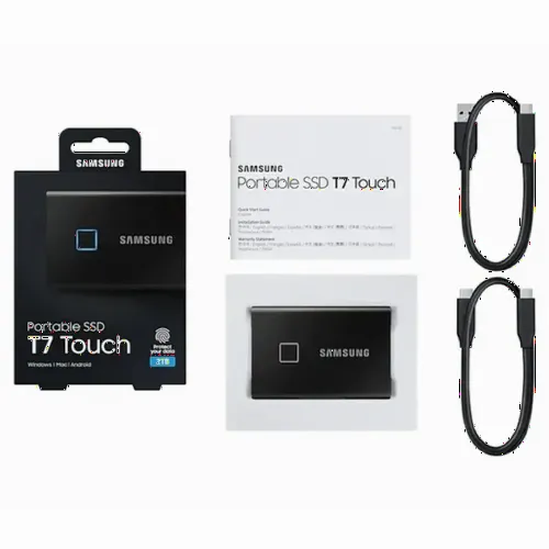 SSD portabil extern Samsung Portable SSD T7 Touch,  2 TB, Negru (MU-PC2T0K/WW)