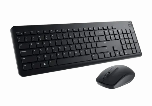 Wireless Keyboard & Mouse Dell KM3322, Multimedia keys, Sleek lines, Compact size, 2xAA/2xAAA, Black