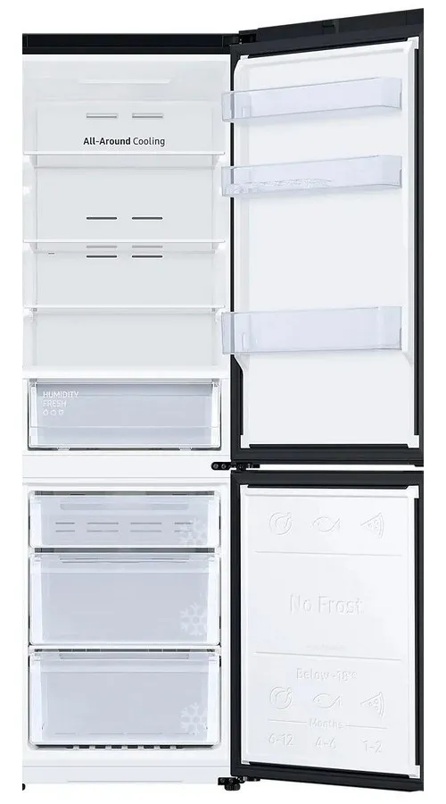 Холодильник Samsung RB34T670FBN/UA, All-Around cooling, Чёрный
