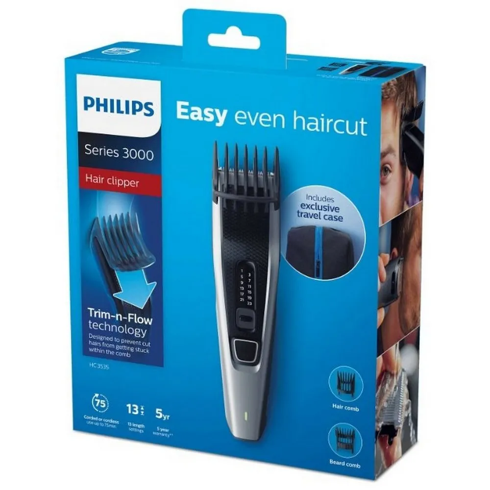 Aparat de tuns Philips Series 3000 HC3535/15, Gri | Negru