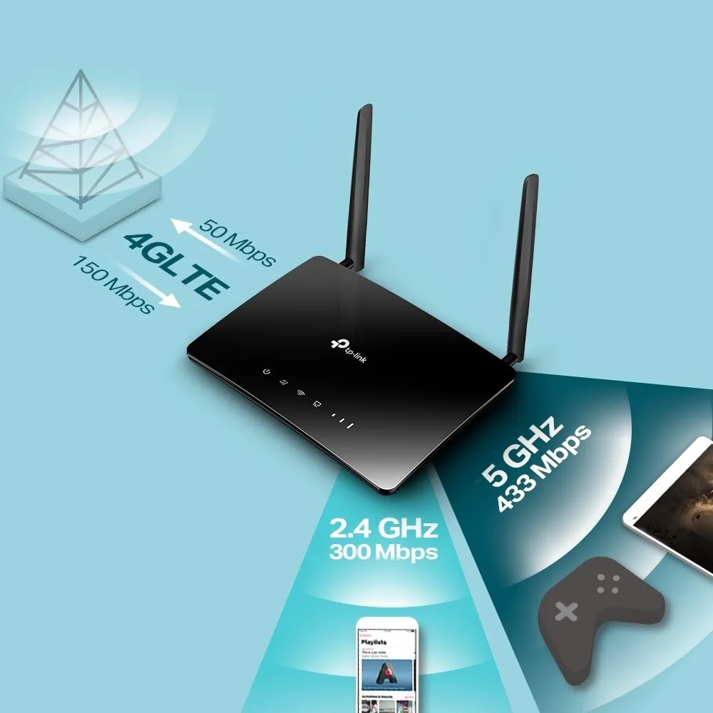 Router fără fir TP-LINK Archer MR400, 4G, Negru