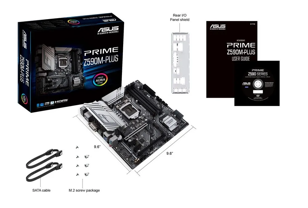Placă de bază ASUS PRIME Z590M-PLUS, LGA1200, Intel Z590, Micro-ATX